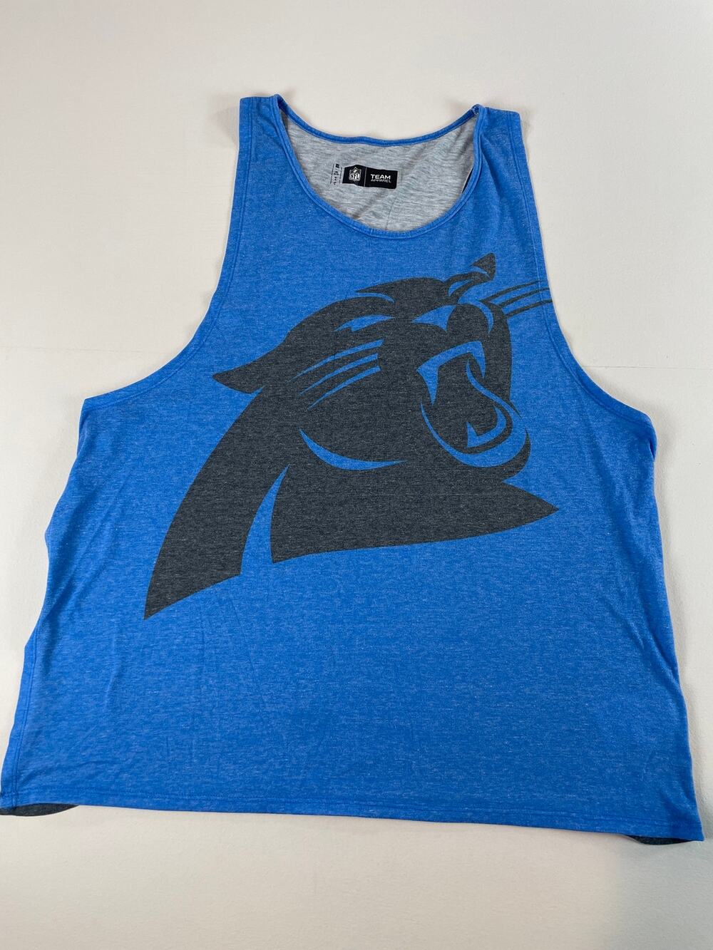 NFL Team Apparel Tank Top Panthers Logo Blue Side Slits Size XL